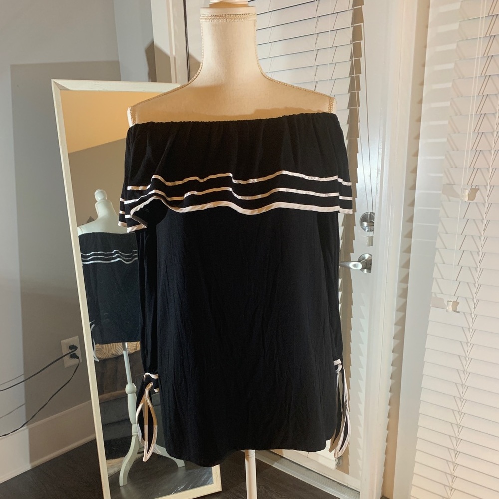 Black off the shoulder top